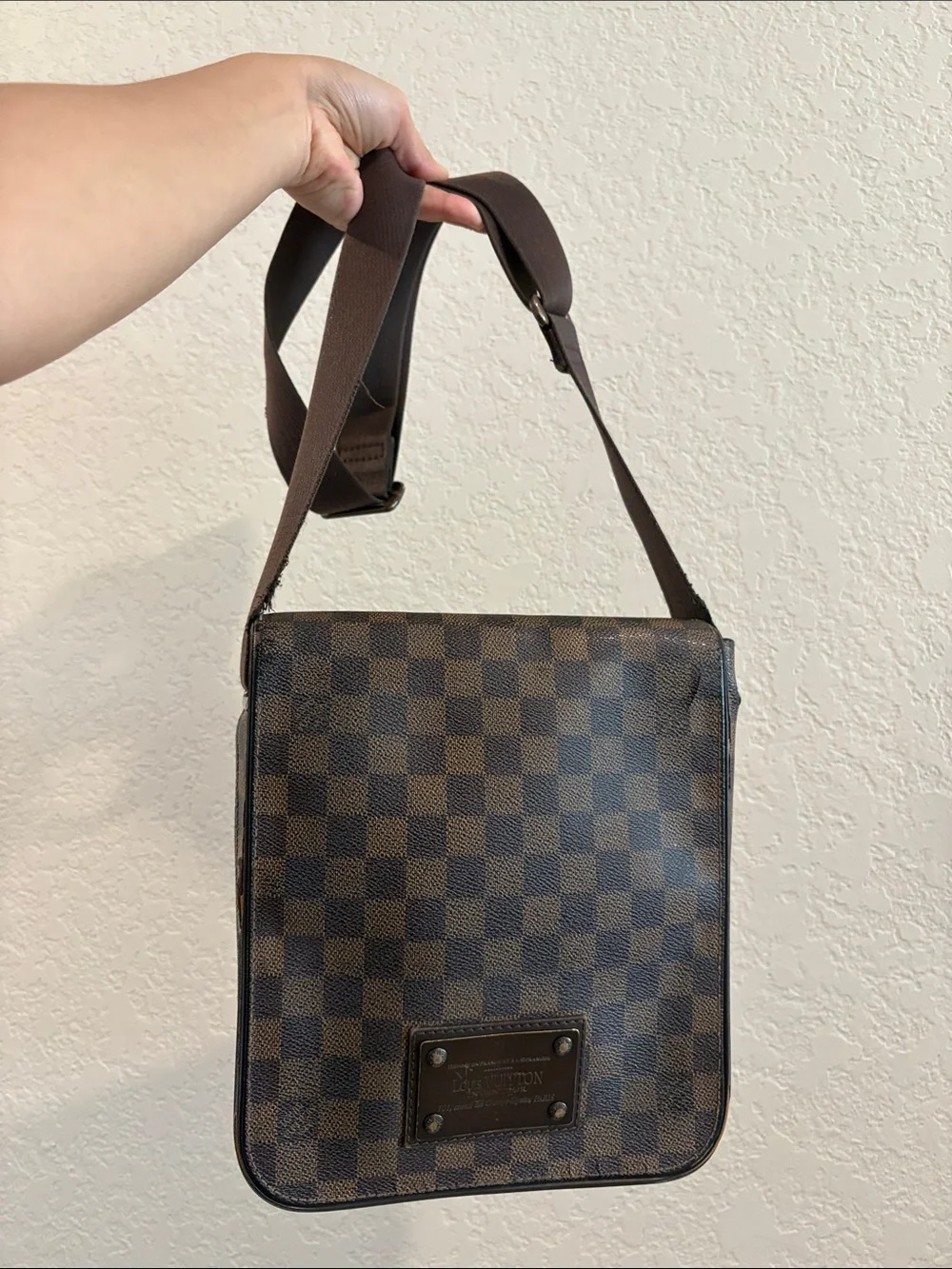 Louis Vuitton Damier Ebene Brown Brooklyn PM Crossbody Bag LV